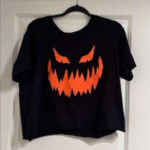 Hot Topic Halloween Jack-O-Lantern Black Cotton T-Shirt